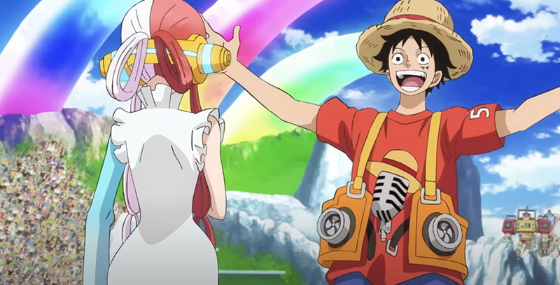 อูตะ และ ลูฟี่ ในแอนิเมชัน One Piece Film Red