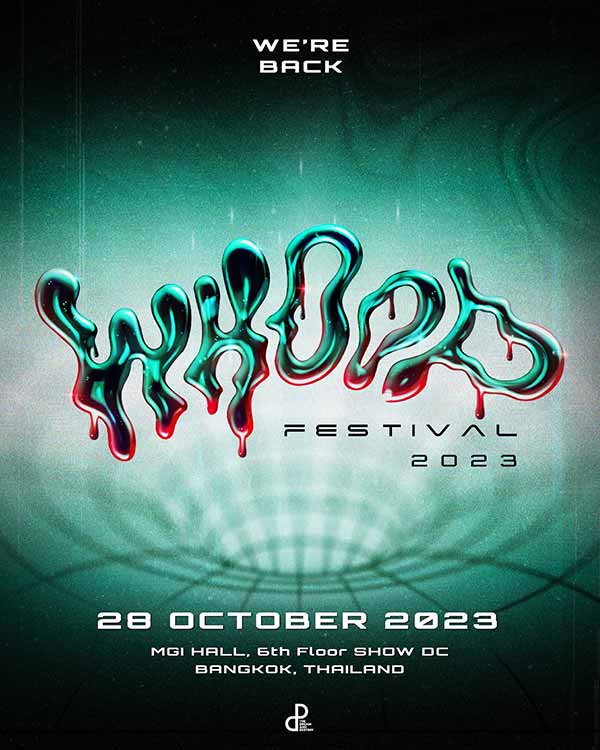 โปสเตอร์ของเทศกาลดนตรี K-Hiphop ชื่อ WHOOP Festival 2023